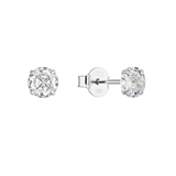 Strieborné náušnice kôstky so zirkónom biele okrúhle 11405.1 crystal