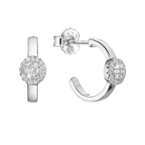 Strieborné náušnice kruhy so zirkónmi 11437.1 crystal