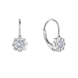 Strieborné náušnice detské kvietky so zirkónmi 11476.1 crystal