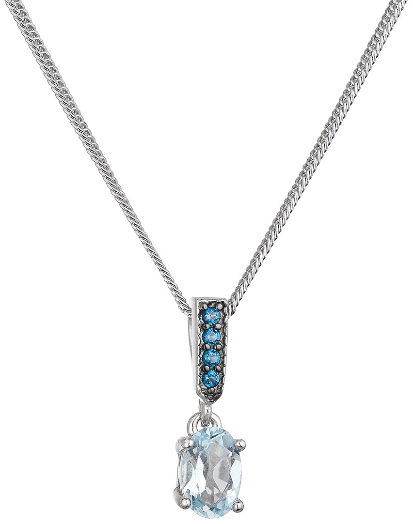 Strieborný náhrdelník luxusný s pravými minerálnymi kameňmi modrý 12082.3 london nano, sky topaz