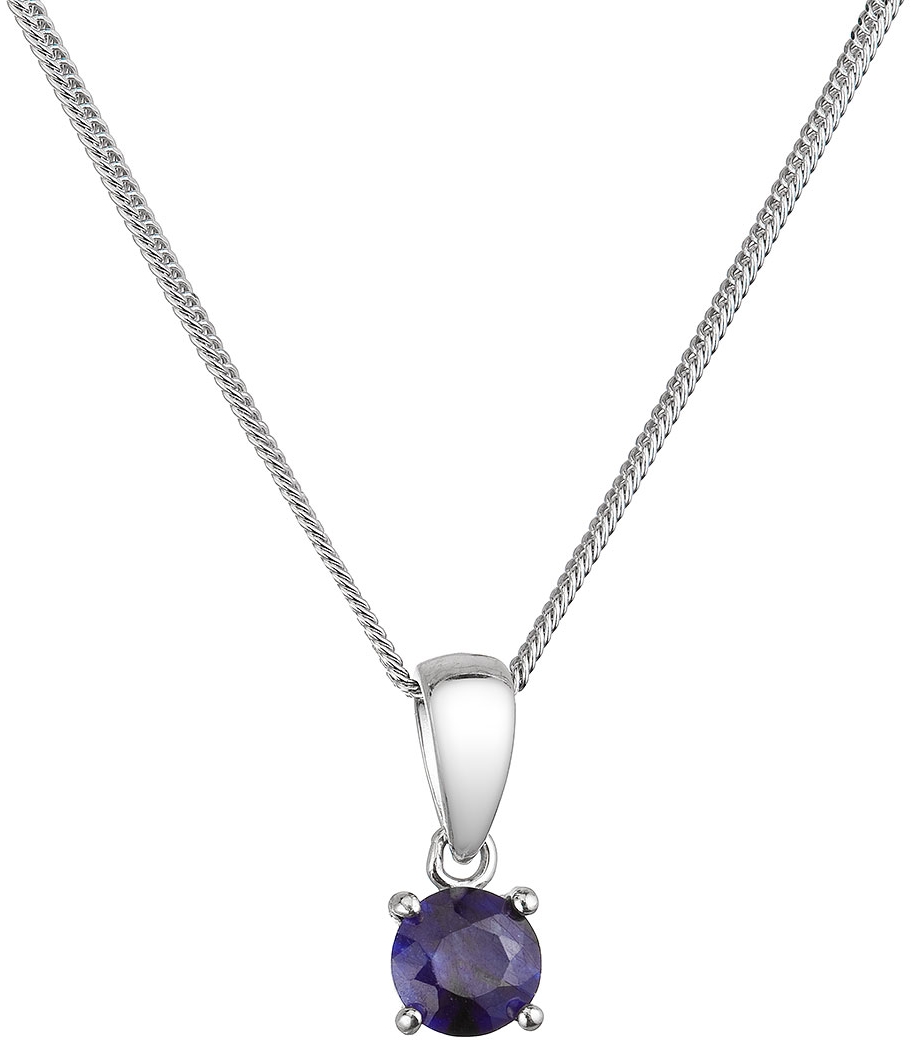 Strieborný náhrdelník s pravým minerálnym kameňom tmavo modrý 12078.3 sapphire blue