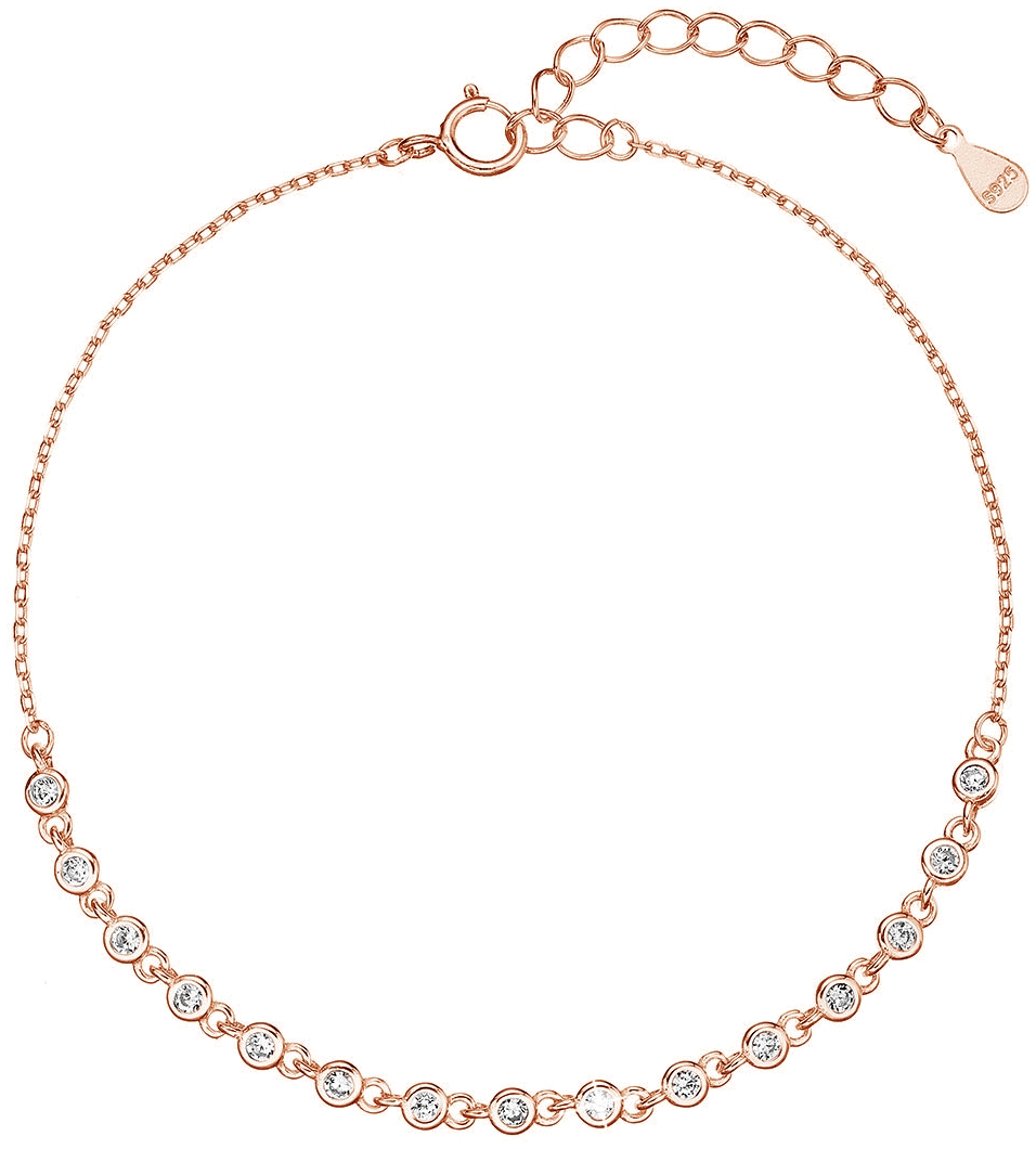 Pozlátený strieborný ROSE náramok s malými zirkónmi 13031.1 crystal
