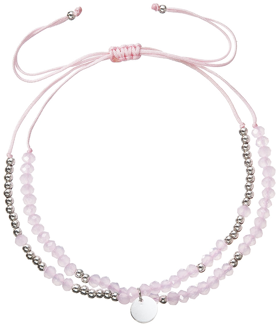 Textilný náramok ružové korálky 13038.3 pink