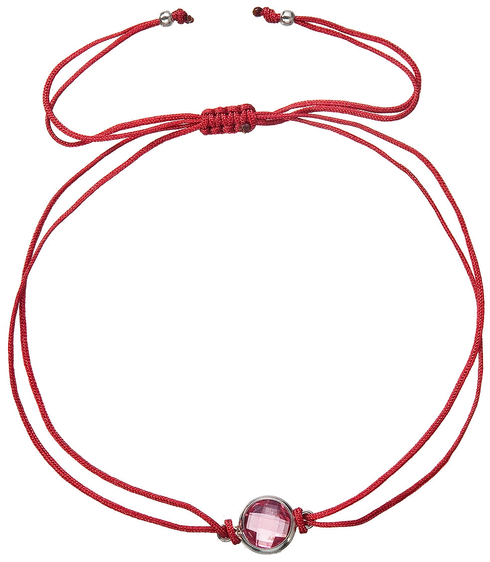 Textilný náramok červený s kryštálom 13041.3 red