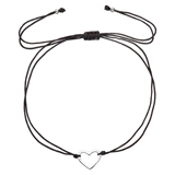 Kabbalah náramok so strieborným srdiečkom 13042.3 black