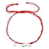 Kabbalah náramok so strieborným nekonečnom 13048.3 red