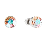 Strieborné náušnice kôstka s krištáľmi Swarovski AB efekt okrúhle 31113.2