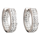 Strieborné náušnice kruhy s krištáľmi Swarovski biely kruh 31120.1