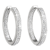 Strieborné náušnice kruhy s krištáľmi Swarovski biely kruh 31122.1