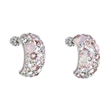 Strieborné náušnice visiace s krištáľmi Swarovski ružový polkruh 31164.3