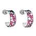 Strieborné náušnice kruhy s krištáľmi Swarovski mix farieb polkruh 31118.4 Galaxy