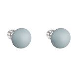 Strieborné náušnice kôstka s perlou Swarovski modré okrúhle 31142.3