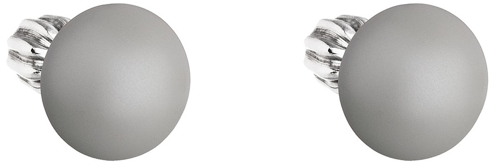 Strieborné náušnice kôstka s perlou Swarovski šedé okrúhle 31142.3 pastel grey