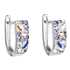 Strieborné náušnice visiace s krištáľmi Swarovski fialový polkruh 31123.3 violet