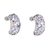 Strieborné náušnice visiace s krištáľmi Swarovski fialový polkruh 31164.3
