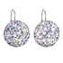 Strieborné náušnice visiace s krištáľmi Swarovski fialové okrúhle 31161.3 violet