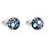 Strieborné náušnice kôstka s krištáľmi Swarovski modré okrúhle 31136.3 blue style