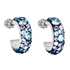 Strieborné náušnice kruhy s krištáľmi Swarovski modrý polkruh 31118.3 blue style