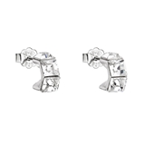 Strieborné náušnice kôstka s krištáľmi Swarovski biela kostička 31253.1