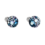 Strieborné náušnice kôstky s krištálmi Swarovski modré okrúhle 31336.3 blue style