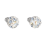 Strieborné náušnice kôstky s krištálmi Swarovski modré okrúhle 31336.3 light sapphire