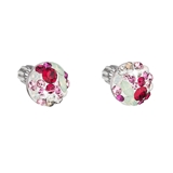 Strieborné náušnice kôstky s krištálmi Swarovski mix farieb okrúhle 31336.3 sweet love