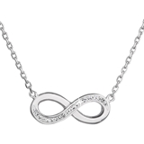 Strieborný náhrdelník s krištáľmi Swarovski biele infinity, osmička-nekonečno 32023.1