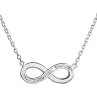 Strieborný náhrdelník s krištáľmi Swarovski biele infinity, osmička-nekonečno 32023.1