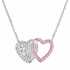 Strieborný náhrdelník dvojité srdce so Swarovski kryštálmi 32079.3 ružové