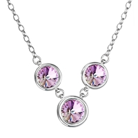 Strieborný náhrdelník so Swarovski kryštálmi guľatý 32033.5 vitrail light
