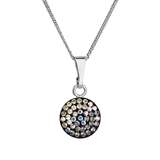 Strieborný náhrdelník so Swarovski kryštálmi okrúhly mesačný svit 32086.3 moonlight