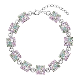 Strieborný náramok so Swarovski krištáľmi mix farieb 33047.3 sakura