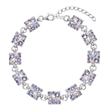 Strieborný náramok so Swarovski krištáľmi fialový 33047.3 violet
