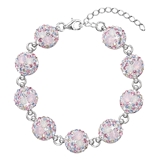 Strieborný náramok so Swarovski krištáľmi ružový 33048.3 magic rose