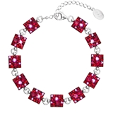 Strieborný náramok so Swarovski krištáľmi červený 33047.3 cherry