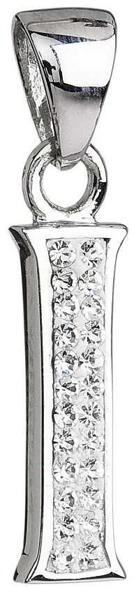Strieborný prívesok s krištáľmi Swarovski biele písmeno I 34102.1