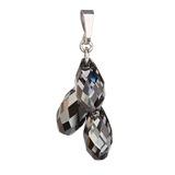 Strieborný prívesok s krištáľmi Swarovski šedá slza 34146.5