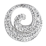 Strieborný prívesok s krištálmi Swarovski biely okrúhly 34186.1 krištál