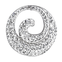 Strieborný prívesok s krištálmi Swarovski biely okrúhly 34186.1 krištál
