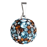 Strieborný prívesok s krištálmi Swarovski mix farieb okrúhly 34081.3 aqua