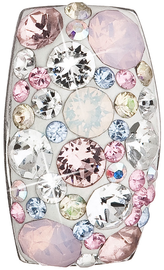 Strieborný prívesok s krištáľmi Swarovski ružový obdĺžnik 34194.3
