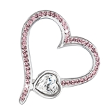 Strieborný prívesok s krištáľmi Swarovski ružové srdce 34183.3