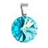 Strieborný prívesok s krištáľmi Swarovski modrý okrúhly-rivoli 34112.3 light turquoise