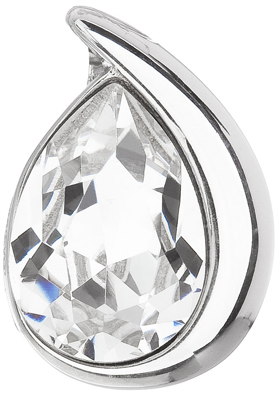 Strieborný prívesok s krištálom Swarovski biela slza 34233.1
