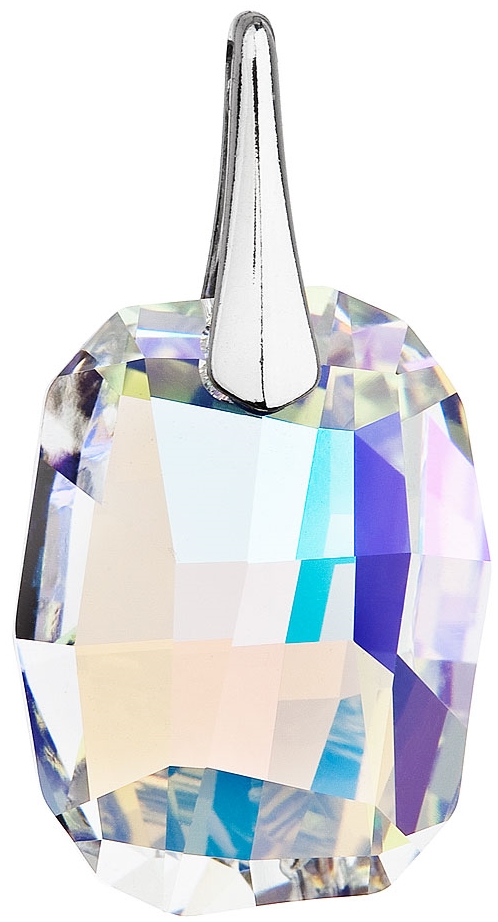 Strieborný prívesok s krištálmi Swarovski ab efekt obdĺžnik 34254.2