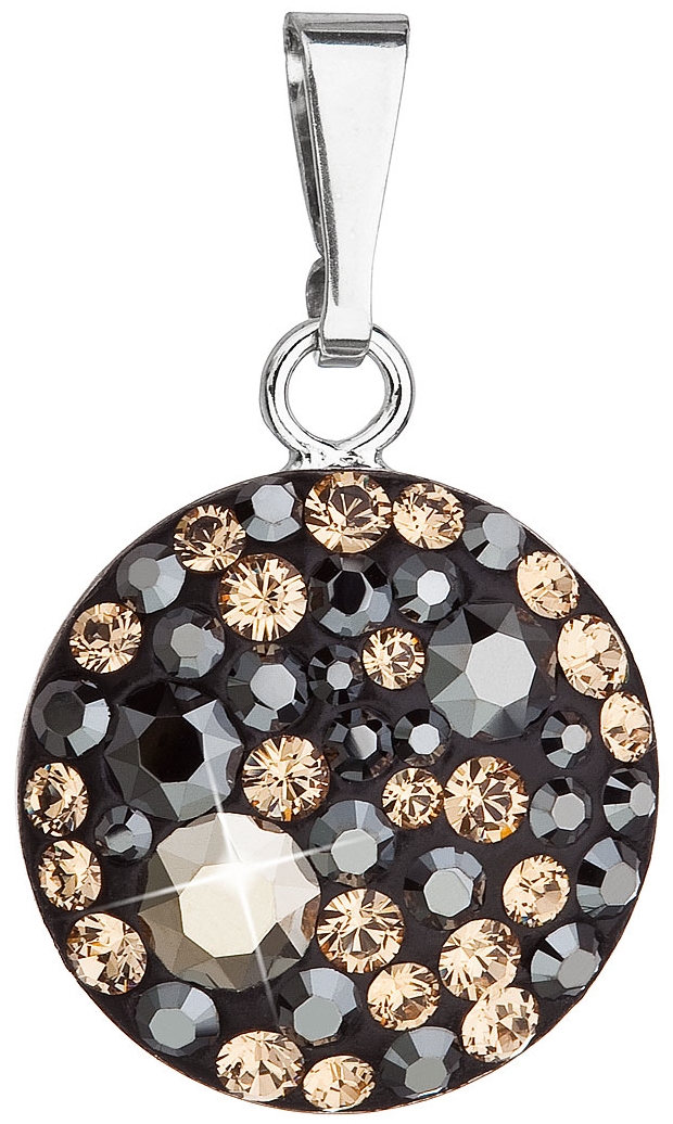 Strieborný prívesok s krištálmi Swarovski mix farieb okrúhly 34225.4 colorado
