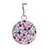 Strieborný prívesok s krištálmi Swarovski mix fialové okrúhly 34225.3