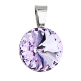 Strieborný prívesok s krištálmi Swarovski fialový okrúhly-rivoli 34112.3 violet