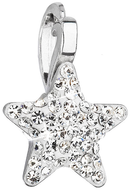 Strieborný prívesok s Preciosa kryštálmi biela hviezdička 34259.1 crystal