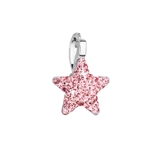 Strieborný prívesok s Preciosa kryštálmi ružová hviezdička 34259.3 lt.rose